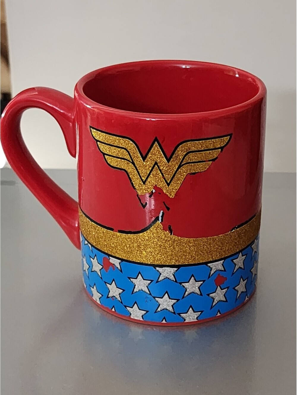 Silver Buffalo Wonder Woman Red Ceramic Coffee Mug Stars Costume Design